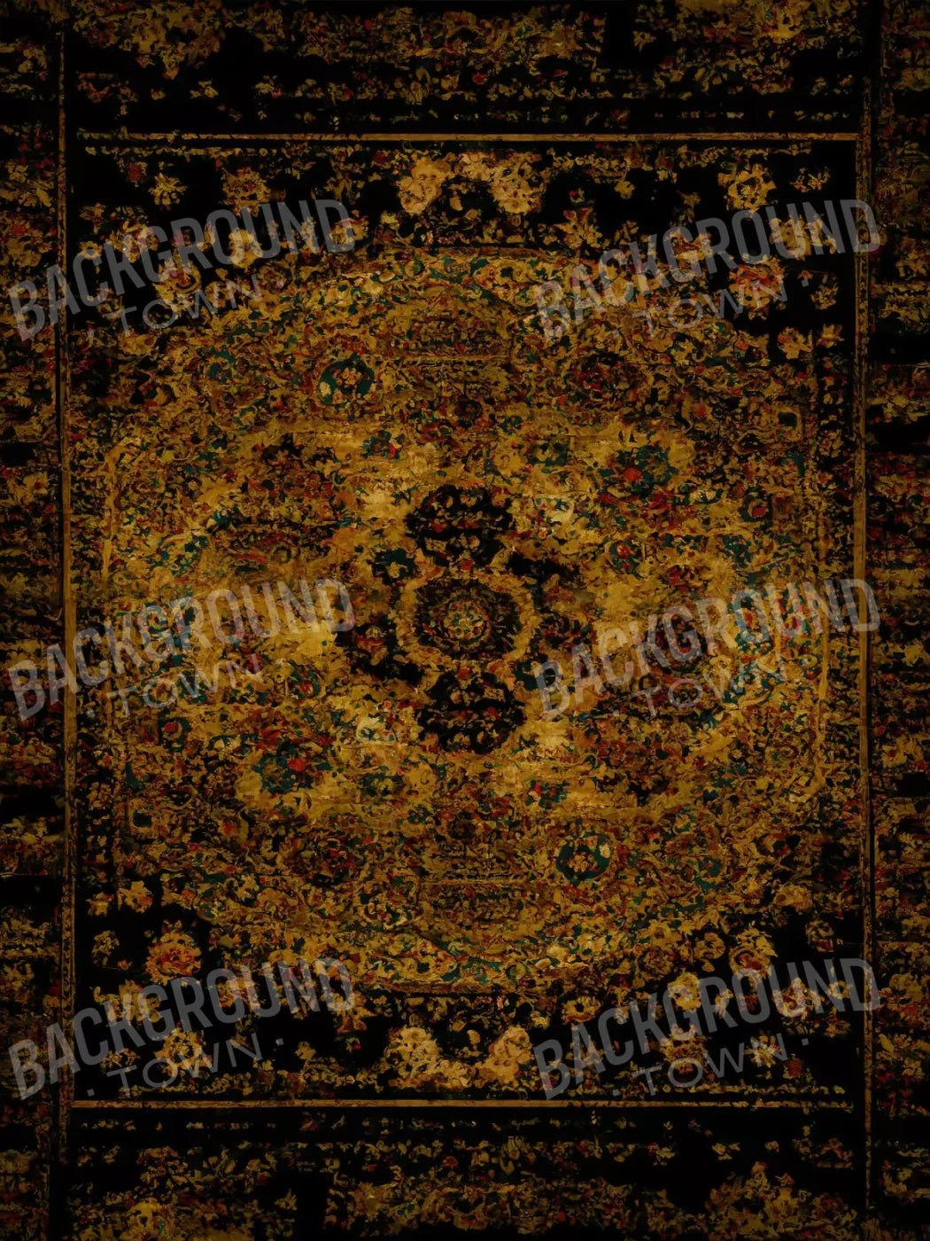 Persian Rug Deep Gold 1 8X10 Fleece ( 96 X 120 Inch ) Backdrop