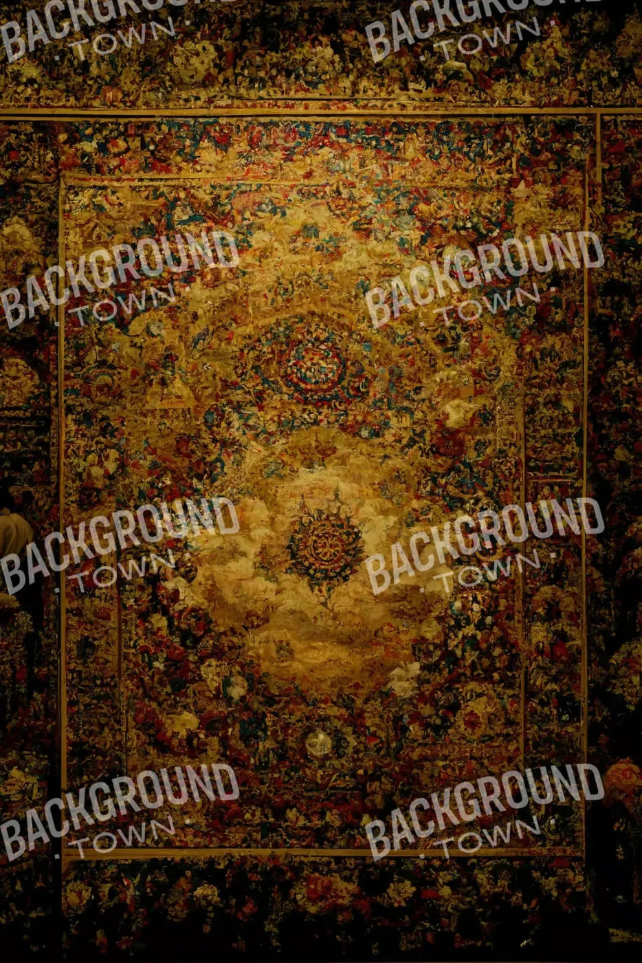 Persian Rug Deep Gold 2 Rubbermat Floor 4X5 ( 48 X 60 Inch )