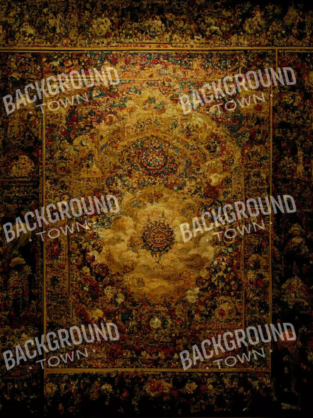 Persian Rug Deep Gold 2 Rubbermat Floor 5X7 ( 60 X 84 Inch )