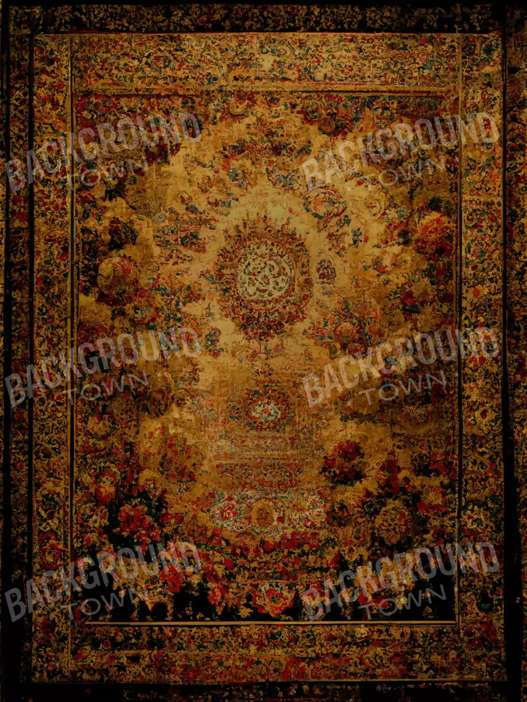 Persian Rug Deep Gold 3 5X68 Fleece ( 60 X 80 Inch ) Backdrop