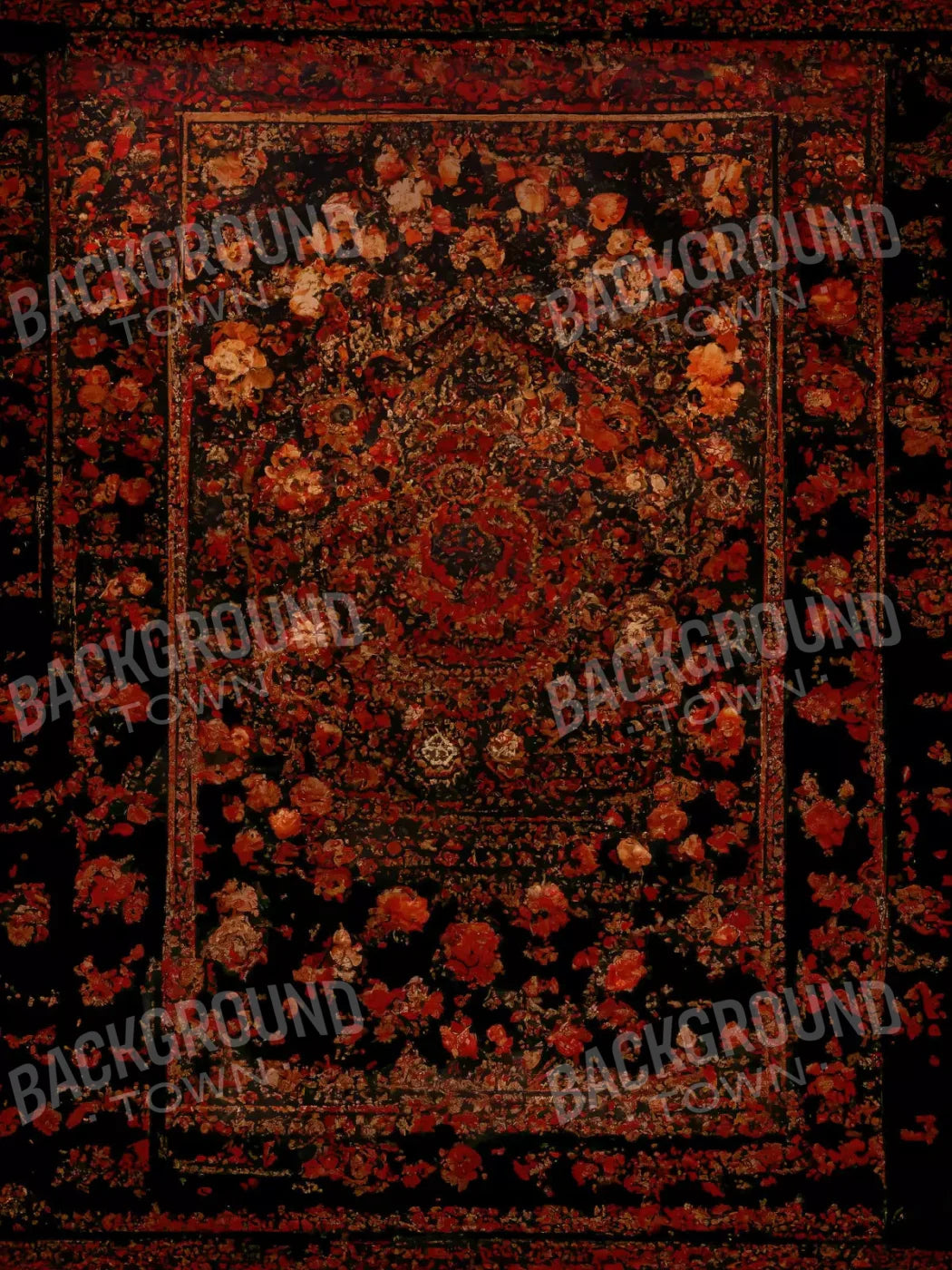 Persian Rug Deep Red 1 5X68 Fleece ( 60 X 80 Inch ) Backdrop