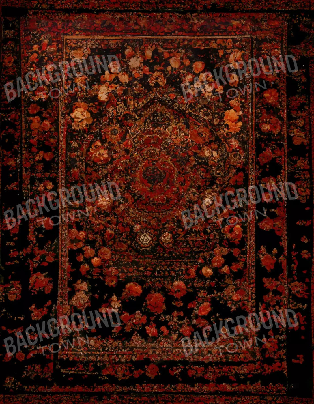 Persian Rug Deep Red 1 6X8 Fleece ( 72 X 96 Inch ) Backdrop