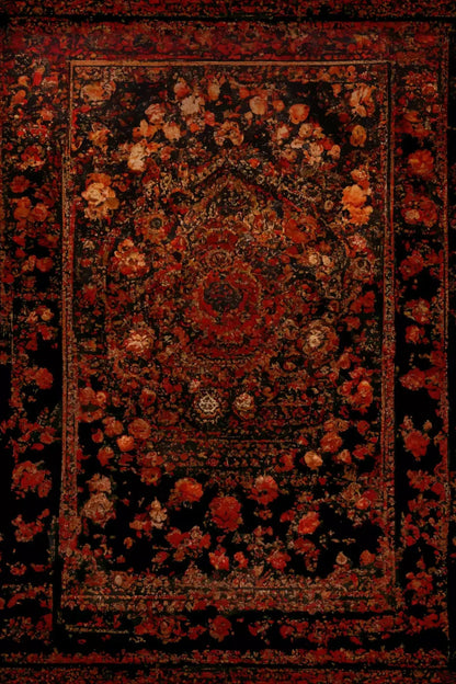 Persian Rug Deep Red 1 4X5 Rubbermat Floor ( 48 X 60 Inch ) Backdrop