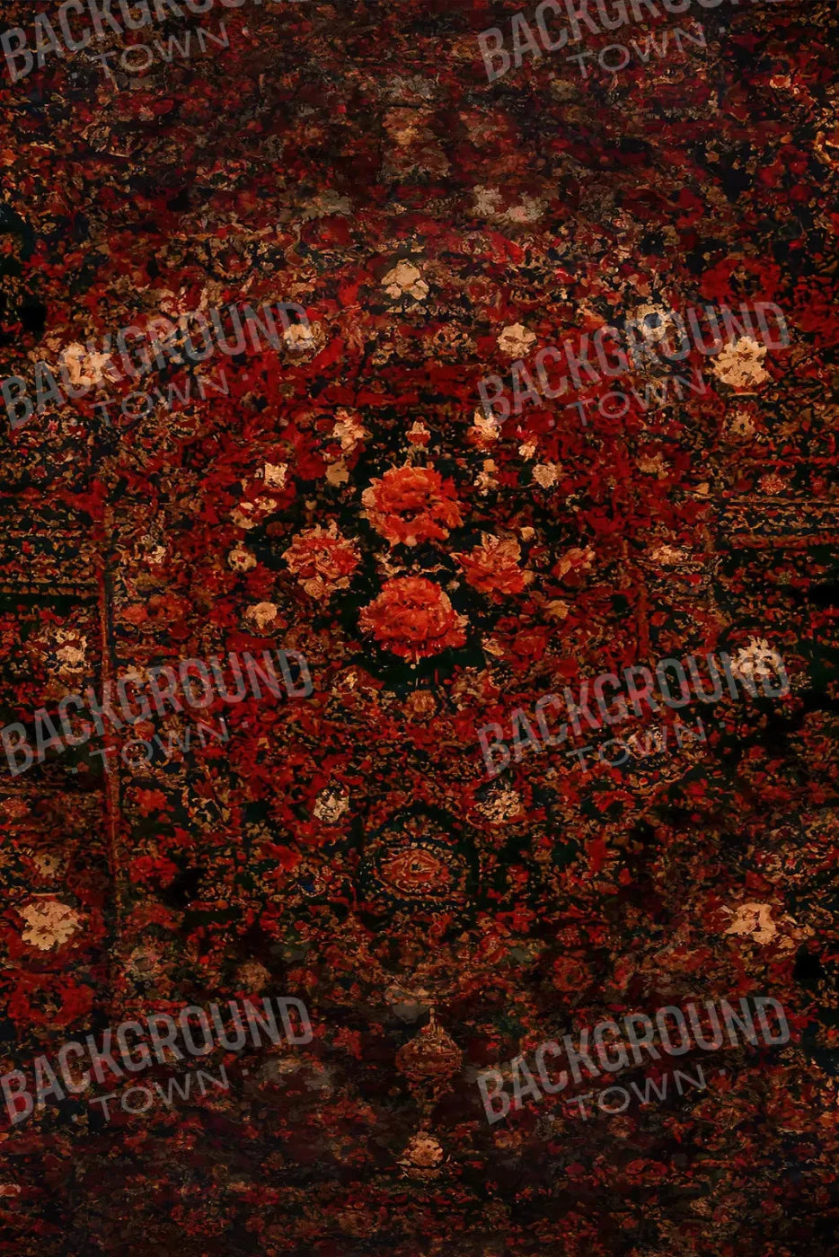 Persian Rug Deep Red 2 5X8 Ultracloth ( 60 X 96 Inch ) Backdrop