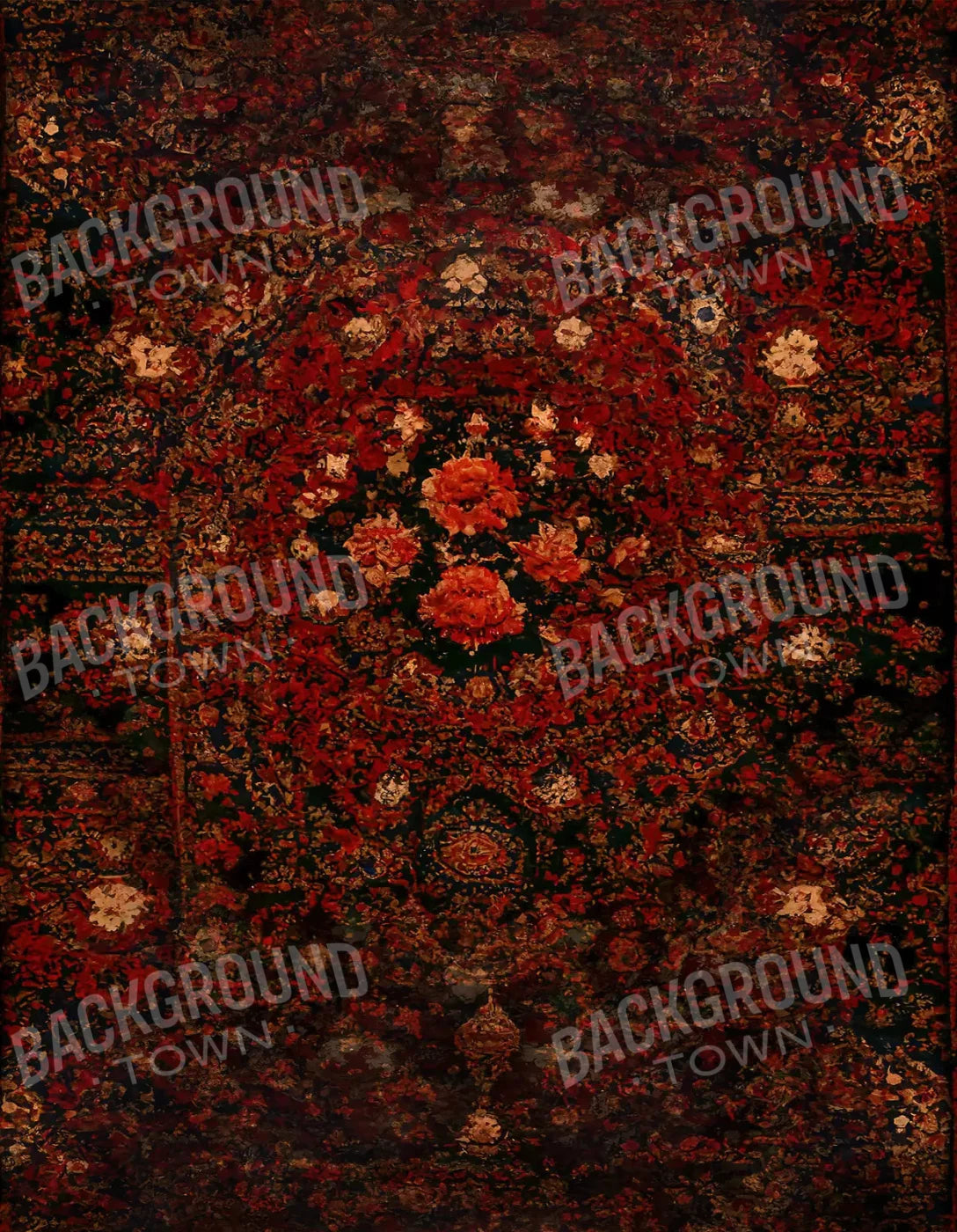 Persian Rug Deep Red 2 6X8 Fleece ( 72 X 96 Inch ) Backdrop