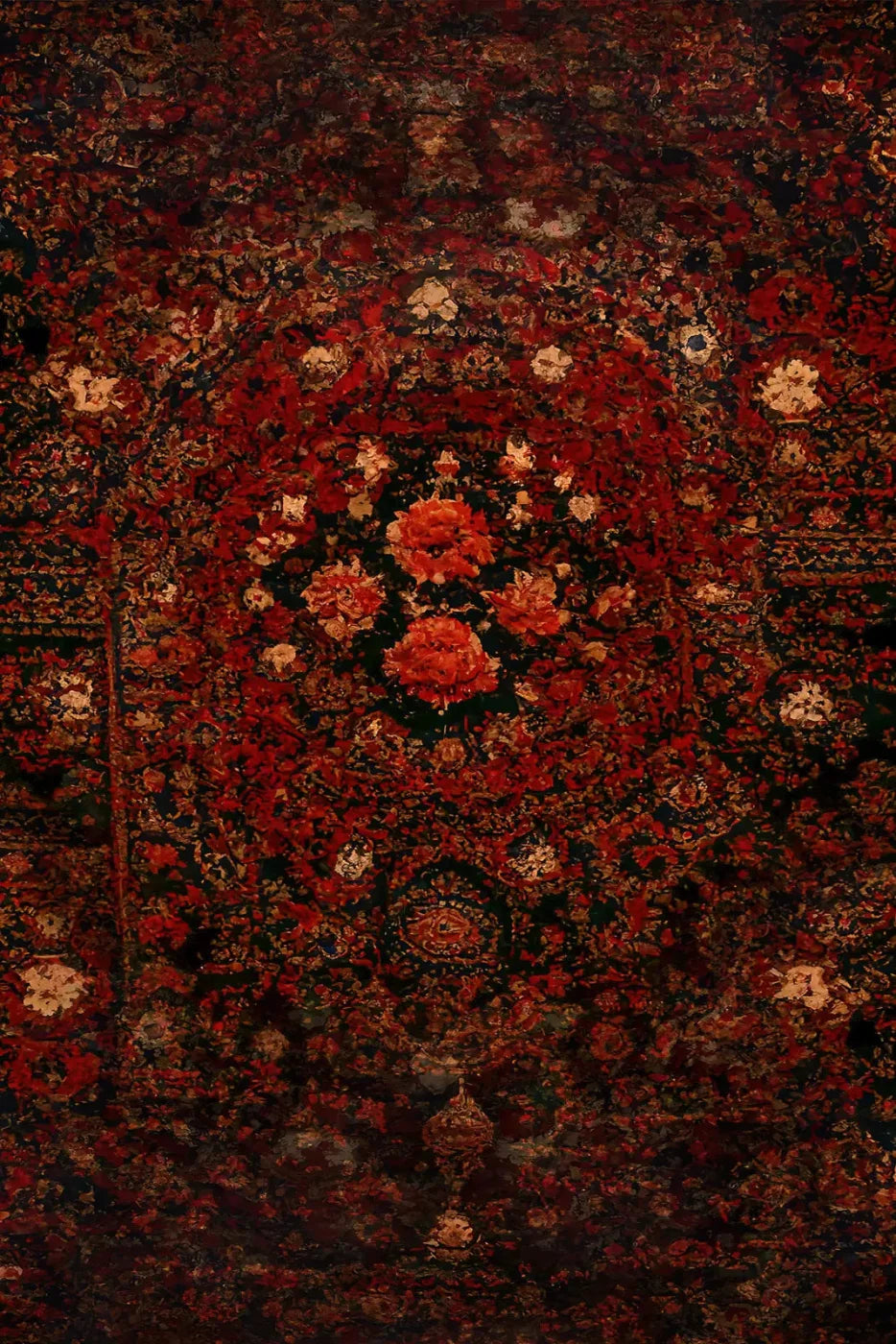 Persian Rug Deep Red 2 4X5 Rubbermat Floor ( 48 X 60 Inch ) Backdrop