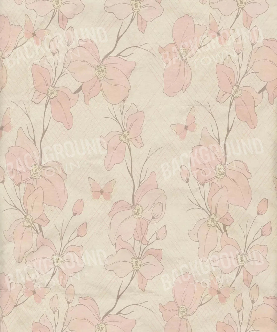 Beige Floral Backdrop for Photography