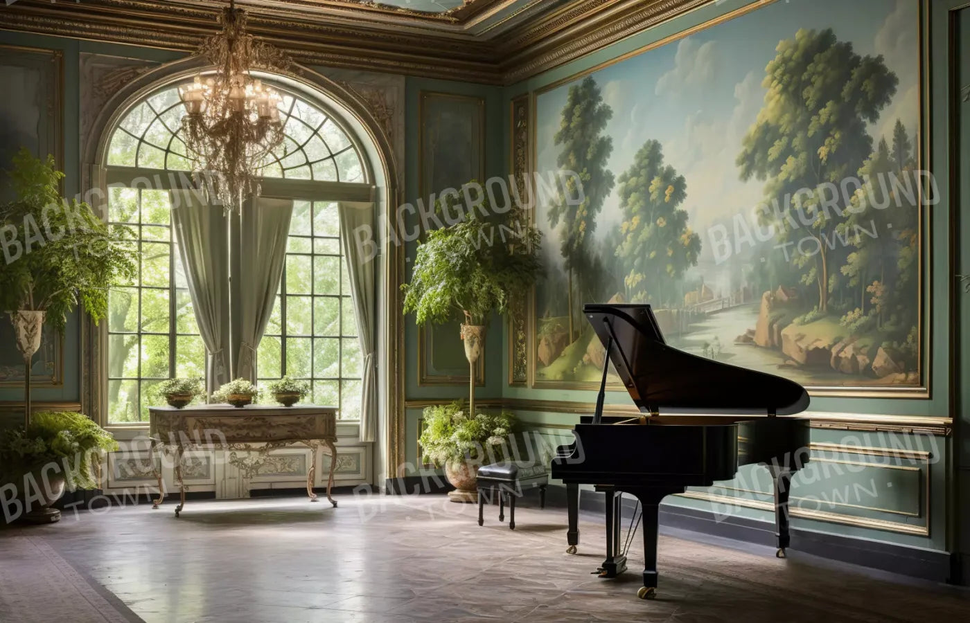 Piano Room Iii 14’X9’ Ultracloth (168 X 108 Inch) Backdrop