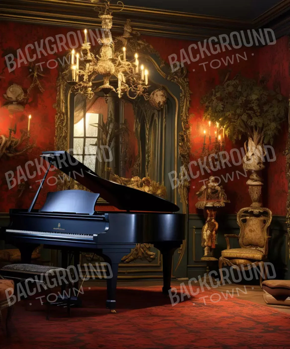 Piano Room I 10’X12’ Ultracloth (120 X 144 Inch) Backdrop