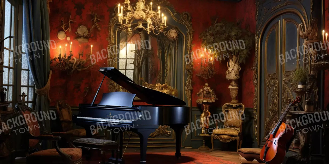 Piano Room I 16’X8’ Ultracloth (192 X 96 Inch) Backdrop