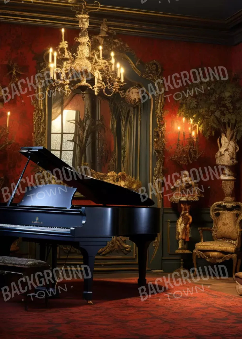 Piano Room I 5’X7’ Ultracloth (60 X 84 Inch) Backdrop