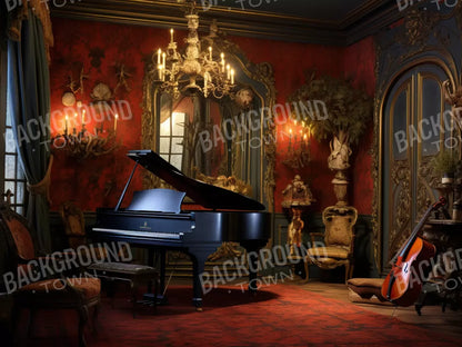 Piano Room I 6’8X5’ Fleece (80 X 60 Inch) Backdrop