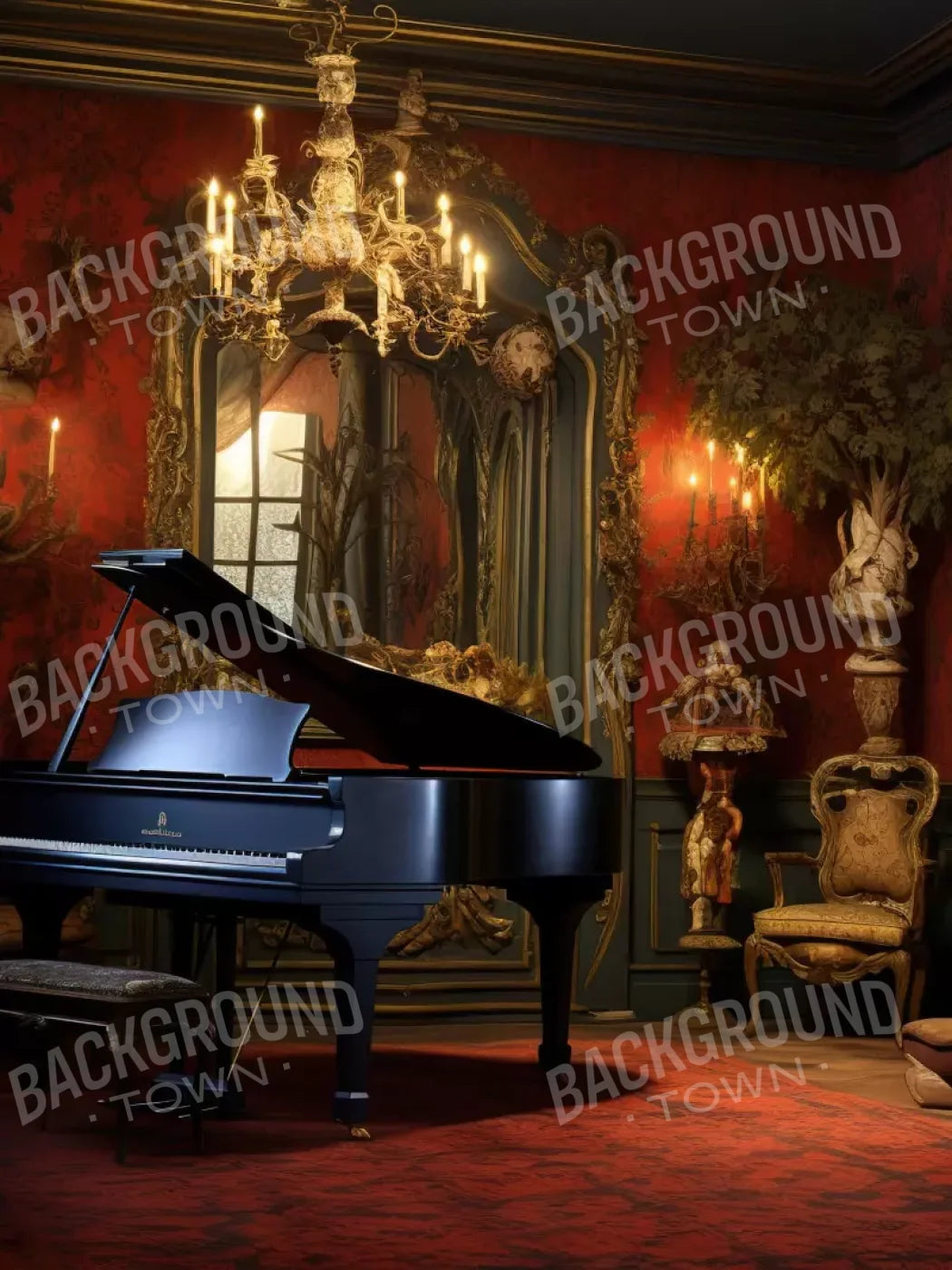 Piano Room I 6’X8’ Fleece (72 X 96 Inch) Backdrop