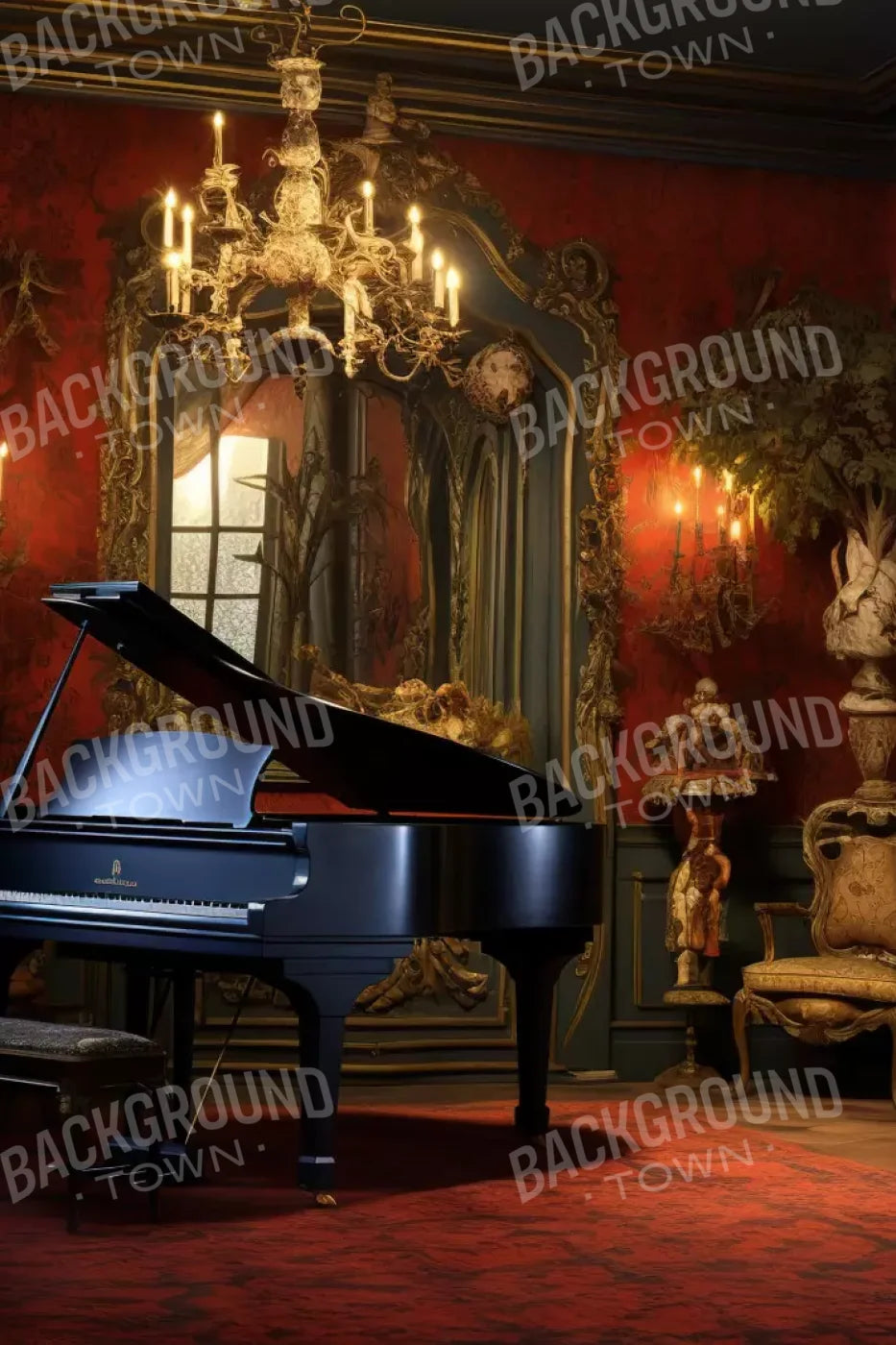 Piano Room I 8’X12’ Ultracloth (96 X 144 Inch) Backdrop