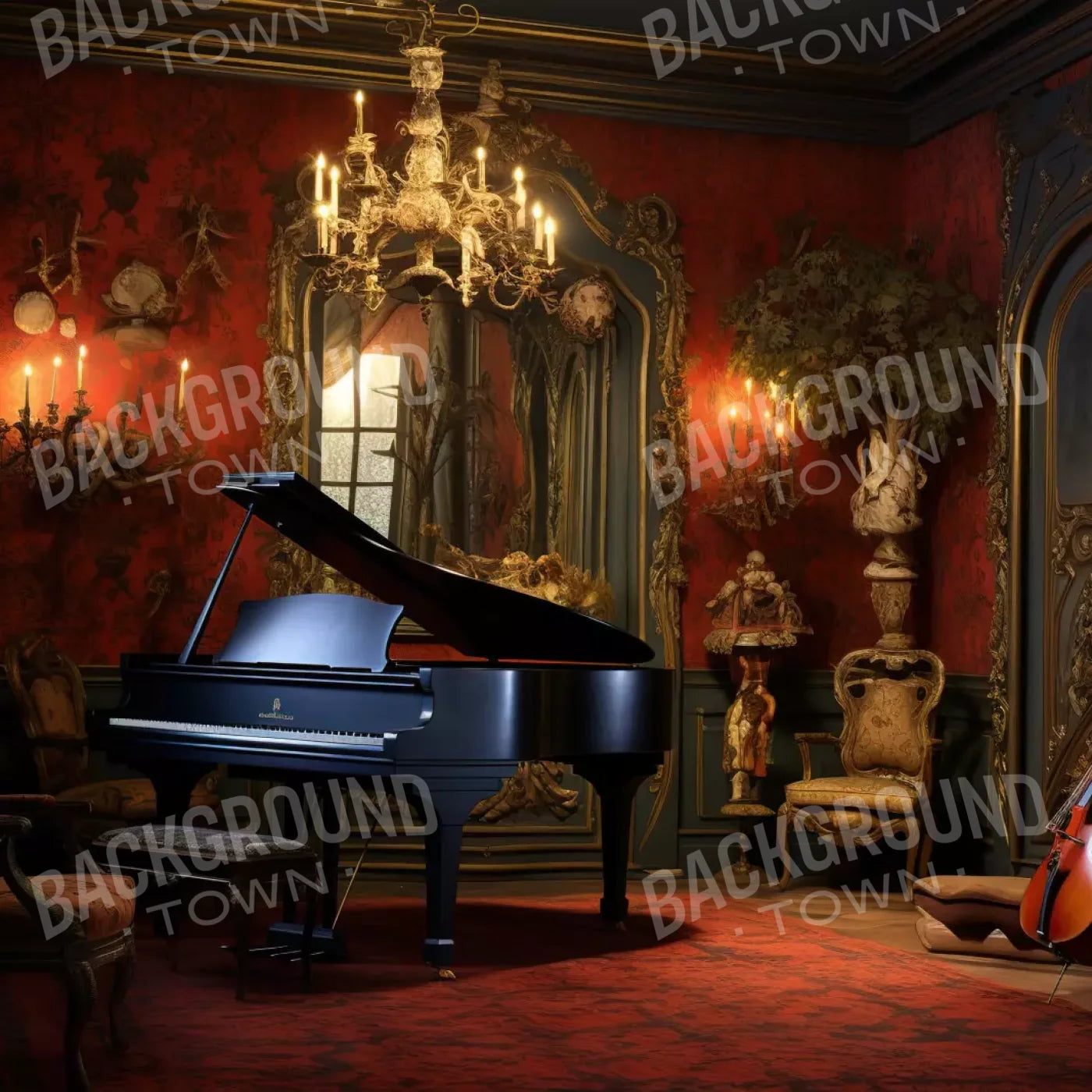 Piano Room I 8’X8’ Fleece (96 X Inch) Backdrop
