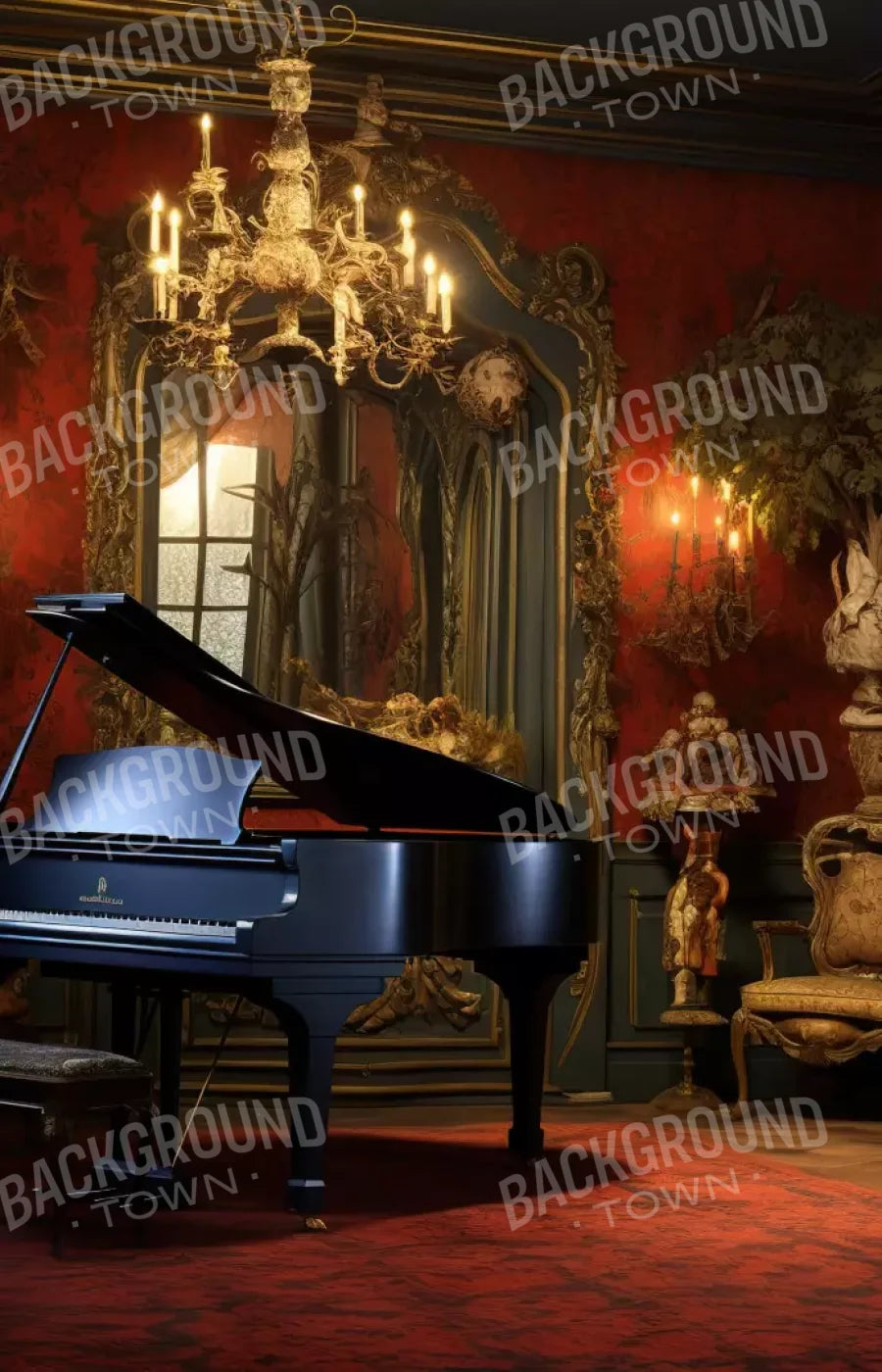 Piano Room I 9’X14’ Ultracloth (108 X 168 Inch) Backdrop