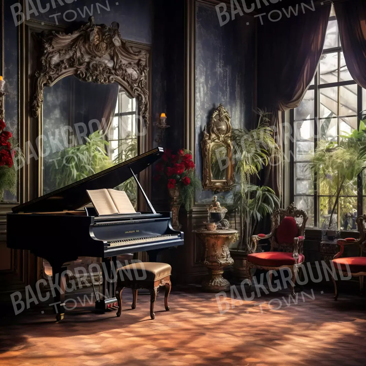 Piano Room Ii 10’X10’ Ultracloth (120 X Inch) Backdrop