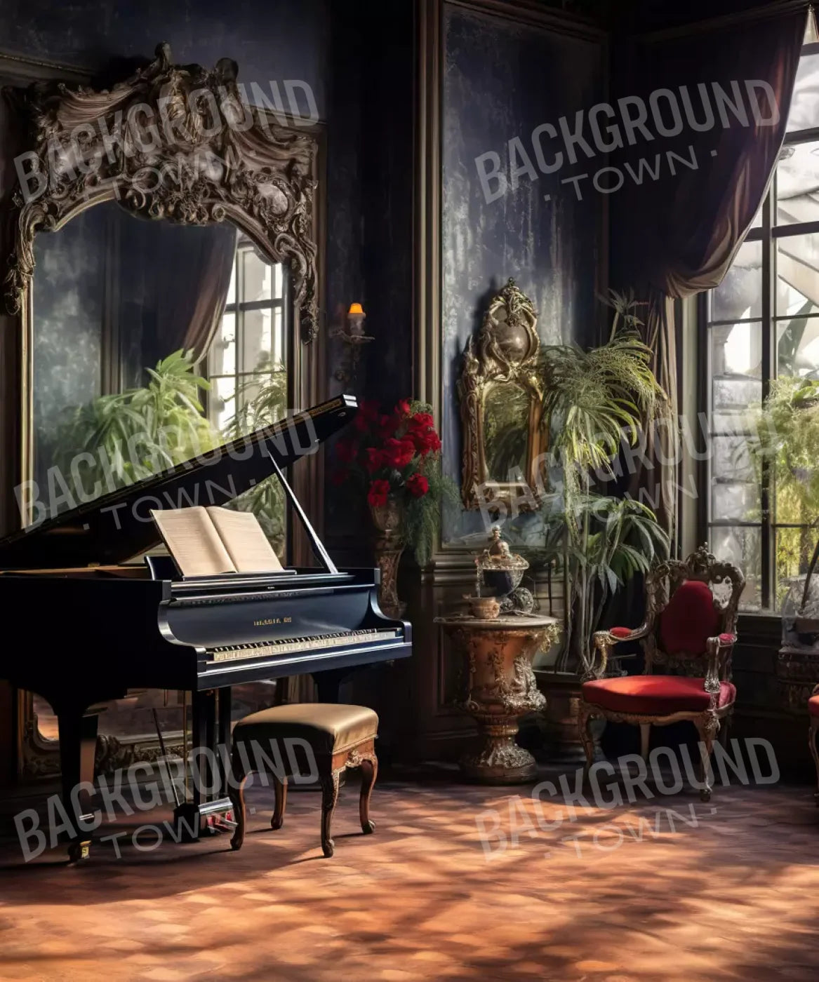 Piano Room Ii 10’X12’ Ultracloth (120 X 144 Inch) Backdrop