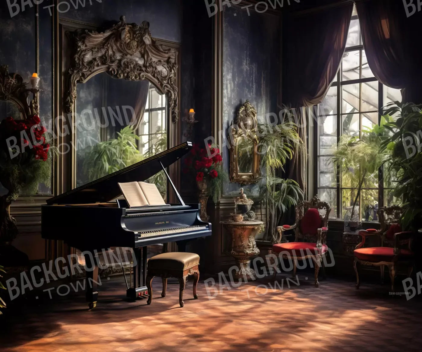 Piano Room Ii 12’X10’ Ultracloth (144 X 120 Inch) Backdrop