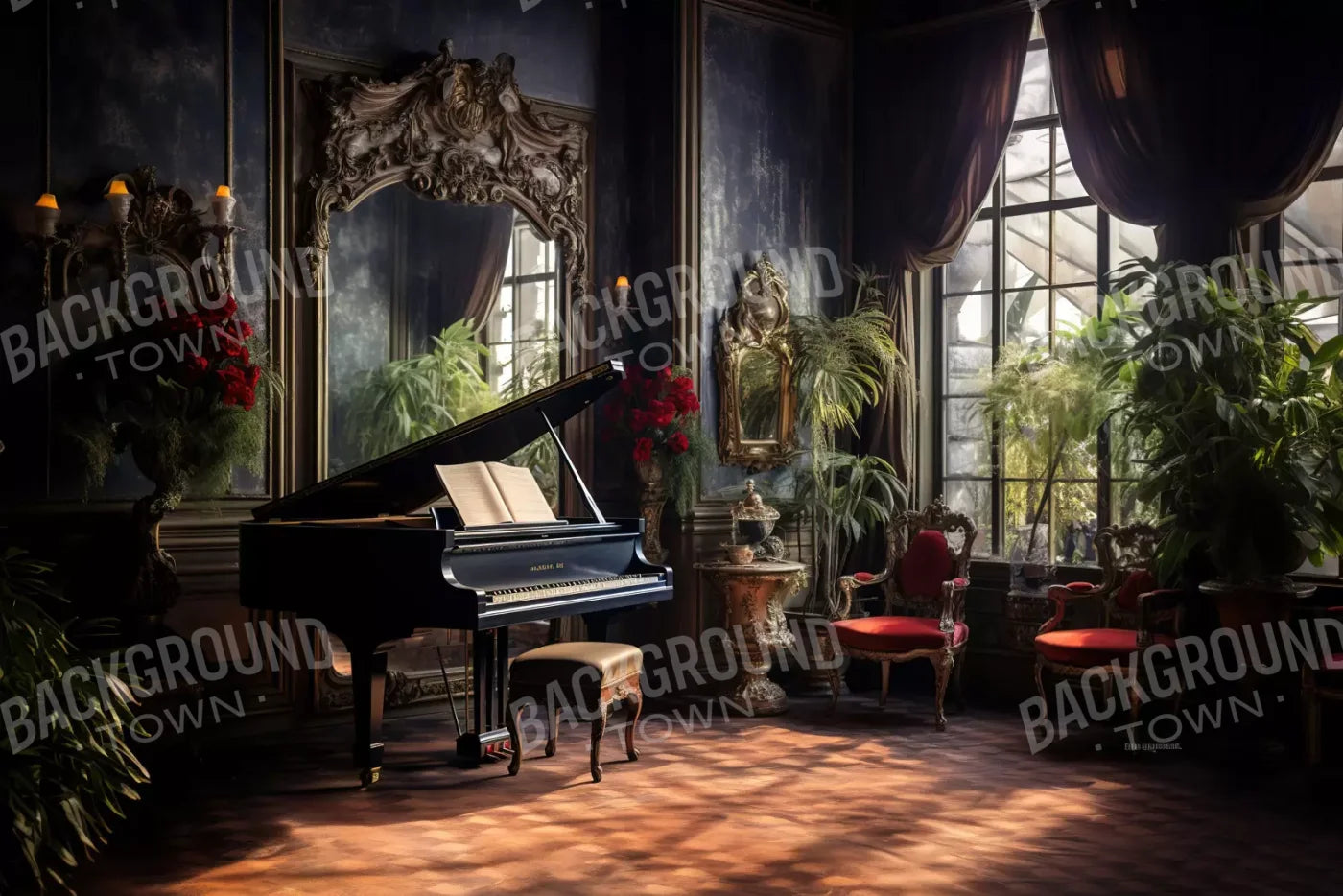 Piano Room Ii 12’X8’ Ultracloth (144 X 96 Inch) Backdrop