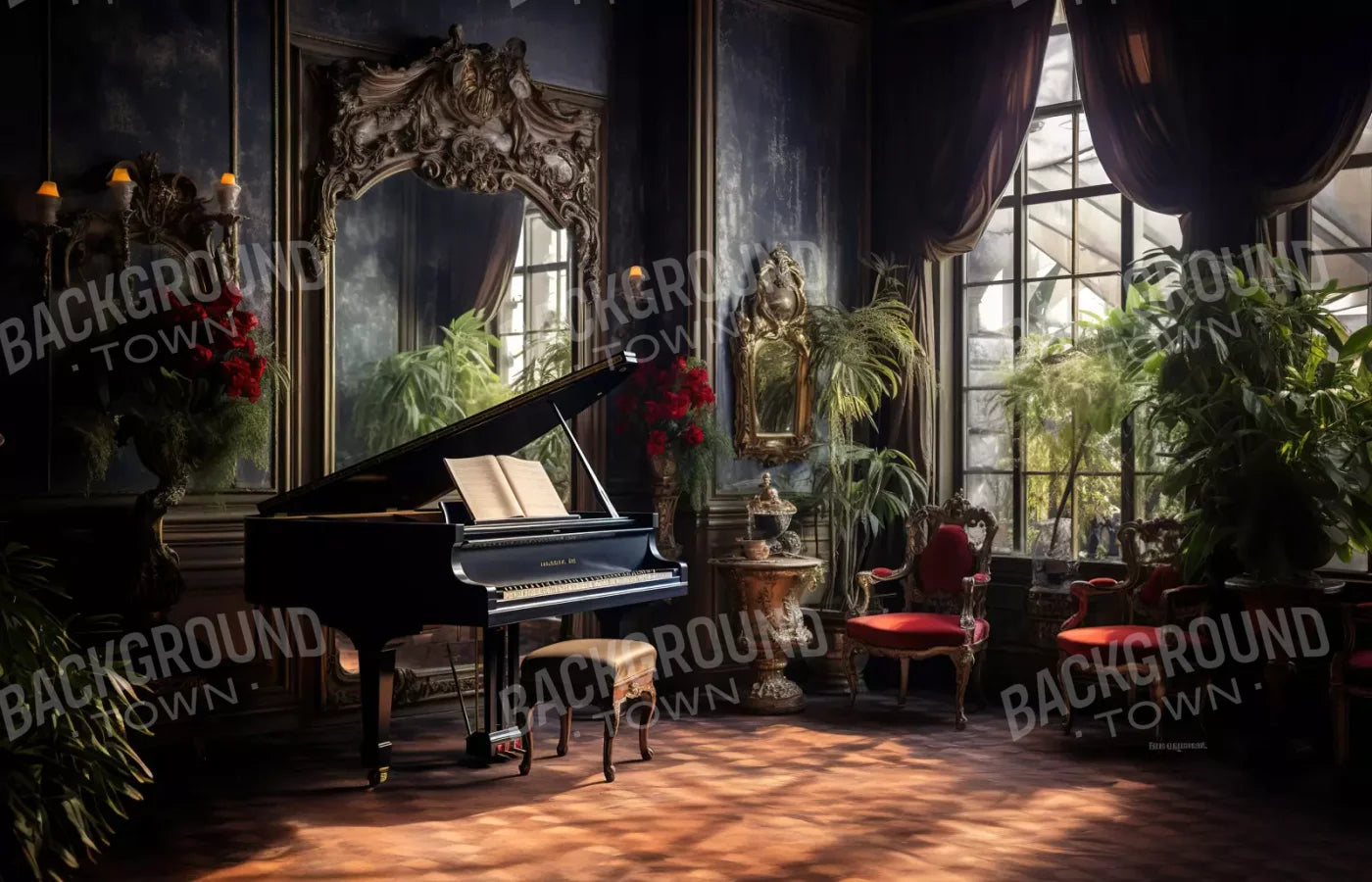 Piano Room Ii 14’X9’ Ultracloth (168 X 108 Inch) Backdrop