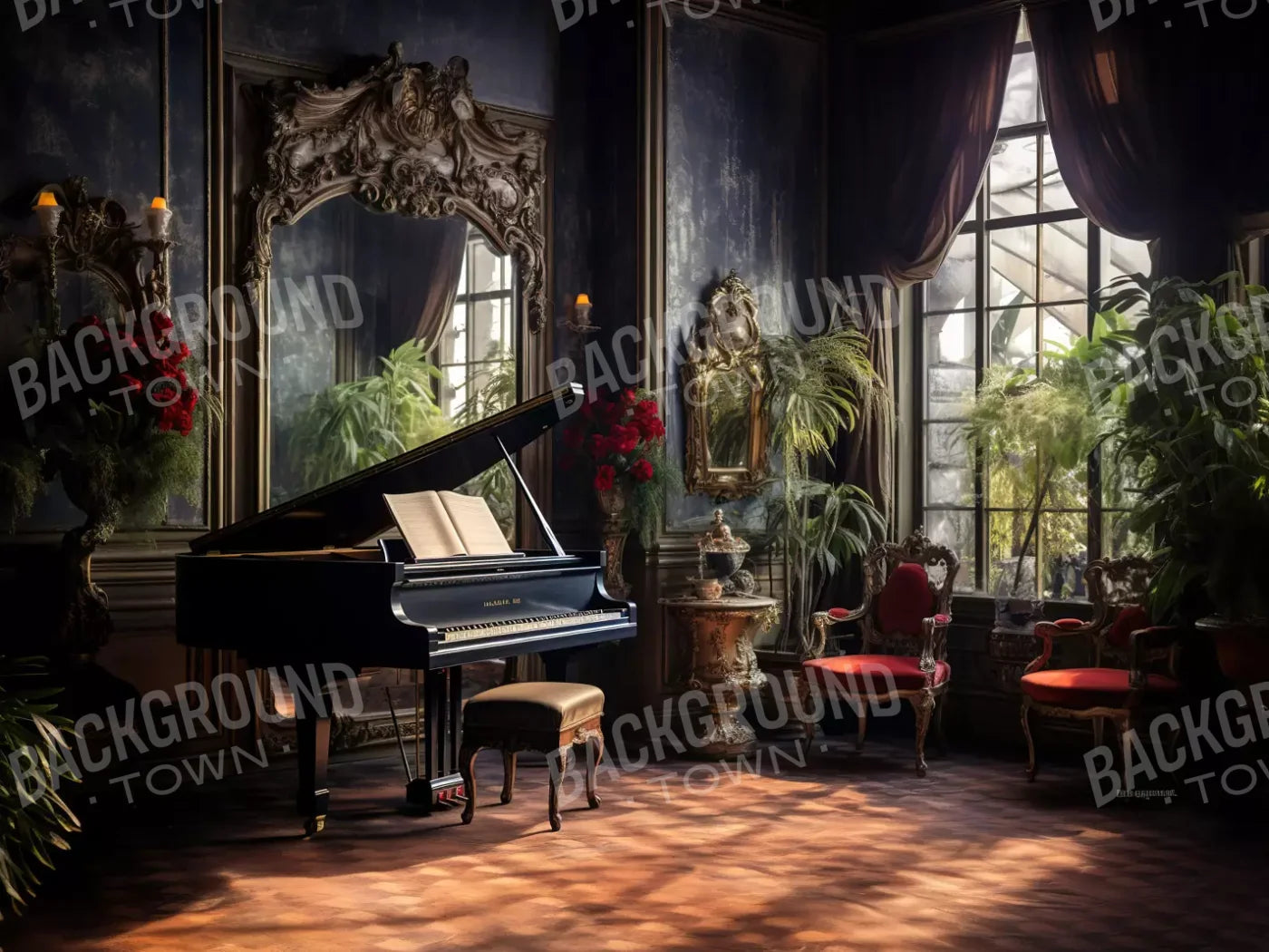 Piano Room Ii 6’8X5’ Fleece (80 X 60 Inch) Backdrop