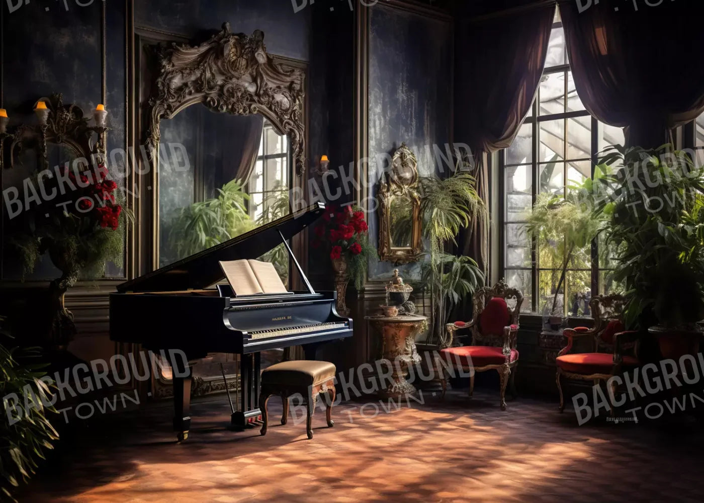 Piano Room Ii 7’X5’ Ultracloth (84 X 60 Inch) Backdrop