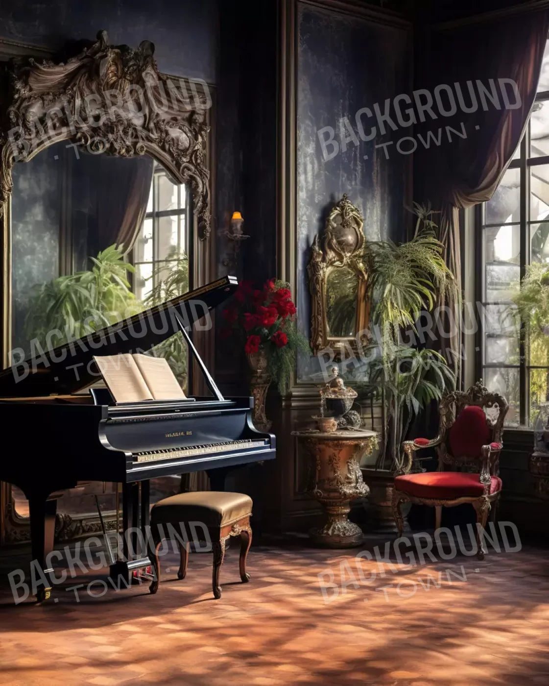 Piano Room Ii 8’X10’ Fleece (96 X 120 Inch) Backdrop