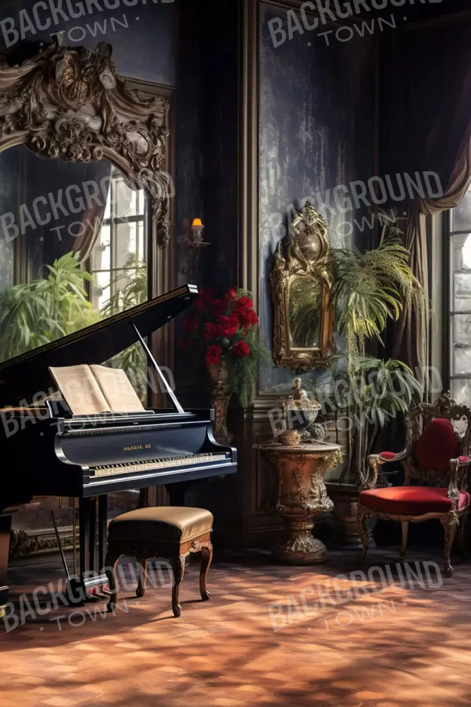 Piano Room Ii 8’X12’ Ultracloth (96 X 144 Inch) Backdrop