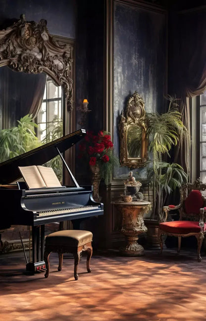 Piano Room Ii 9’X14’ Ultracloth (108 X 168 Inch) Backdrop