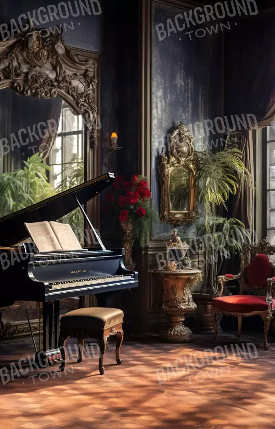 Piano Room Ii 9’X14’ Ultracloth (108 X 168 Inch) Backdrop