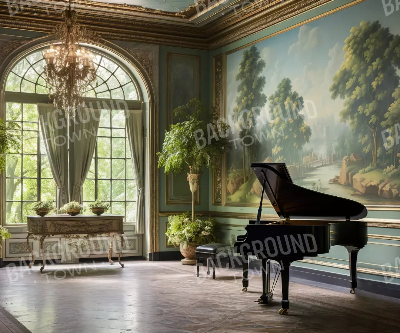 Piano Room Iii 12’X10’ Ultracloth (144 X 120 Inch) Backdrop