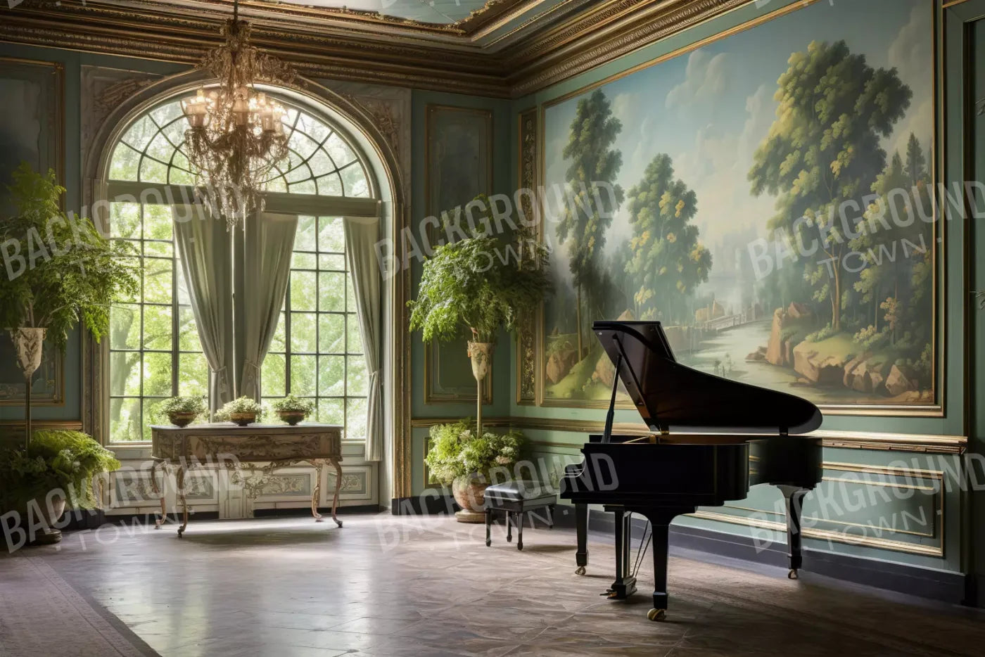 Piano Room Iii 12’X8’ Ultracloth (144 X 96 Inch) Backdrop