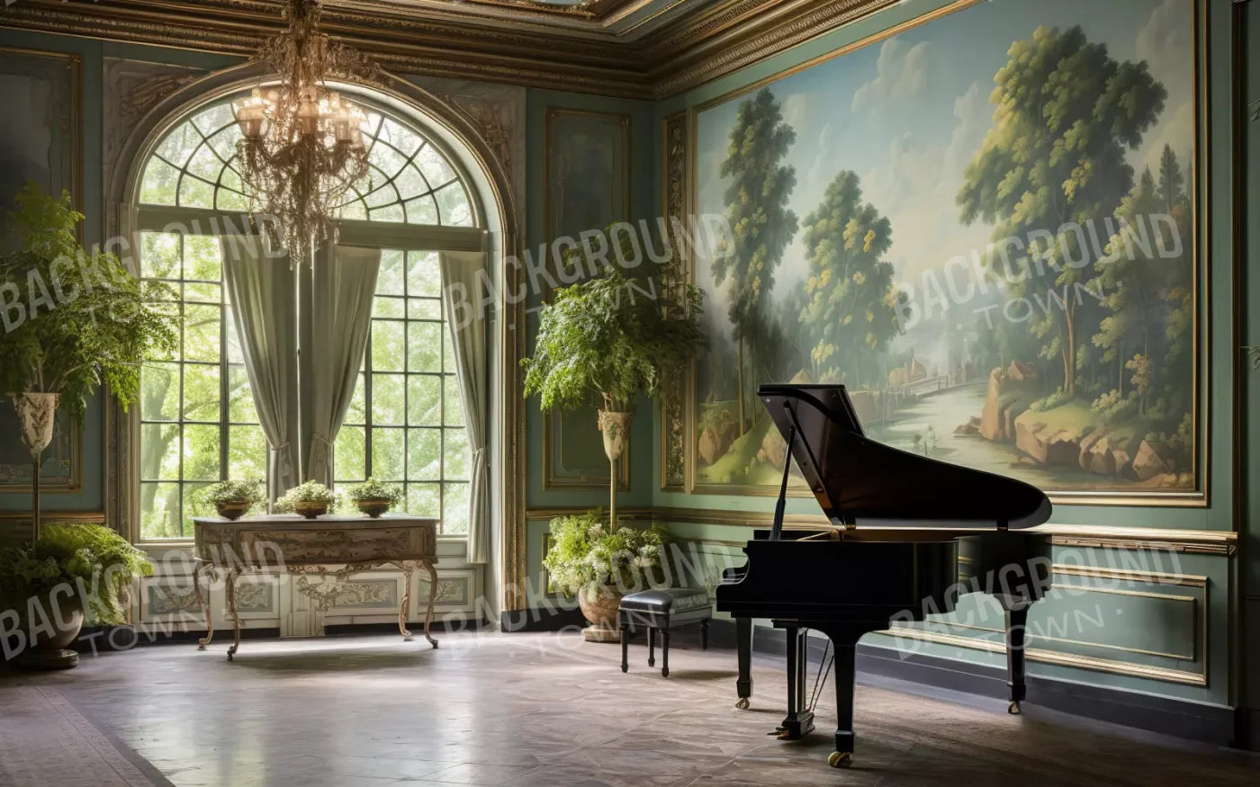 Piano Room Iii 16’X10’ Ultracloth (192 X 120 Inch) Backdrop