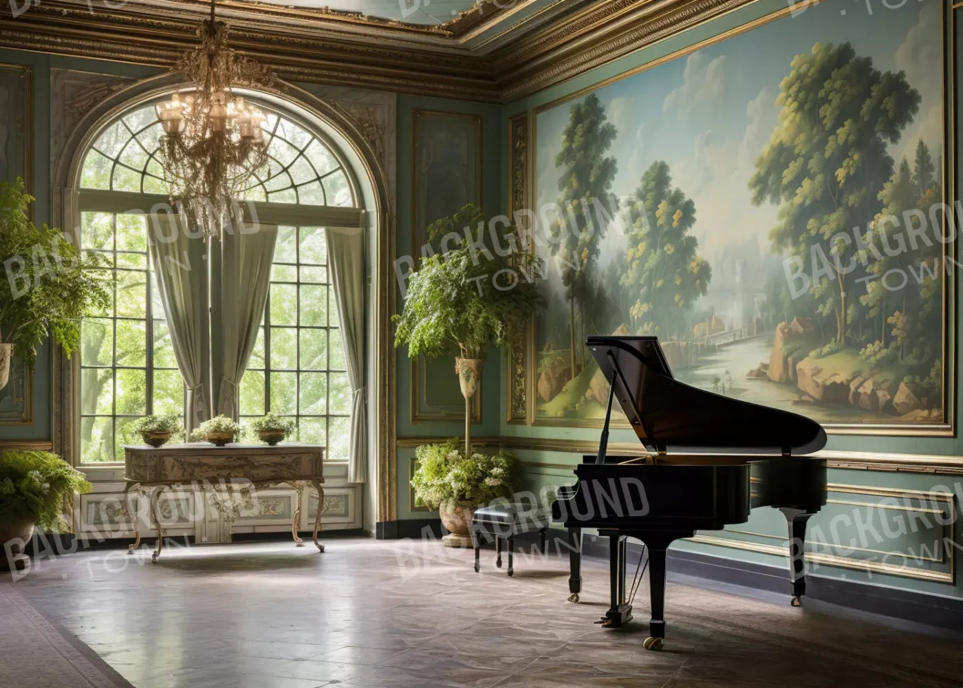 Piano Room Iii 7’X5’ Ultracloth (84 X 60 Inch) Backdrop