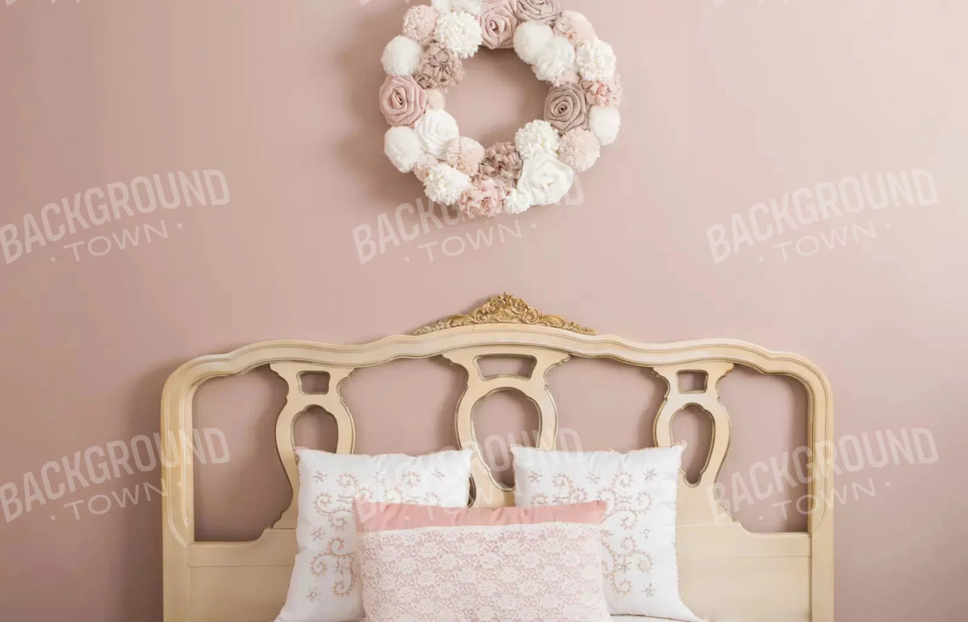 Pink And Gold Bed 12X8 Ultracloth ( 144 X 96 Inch ) Backdrop