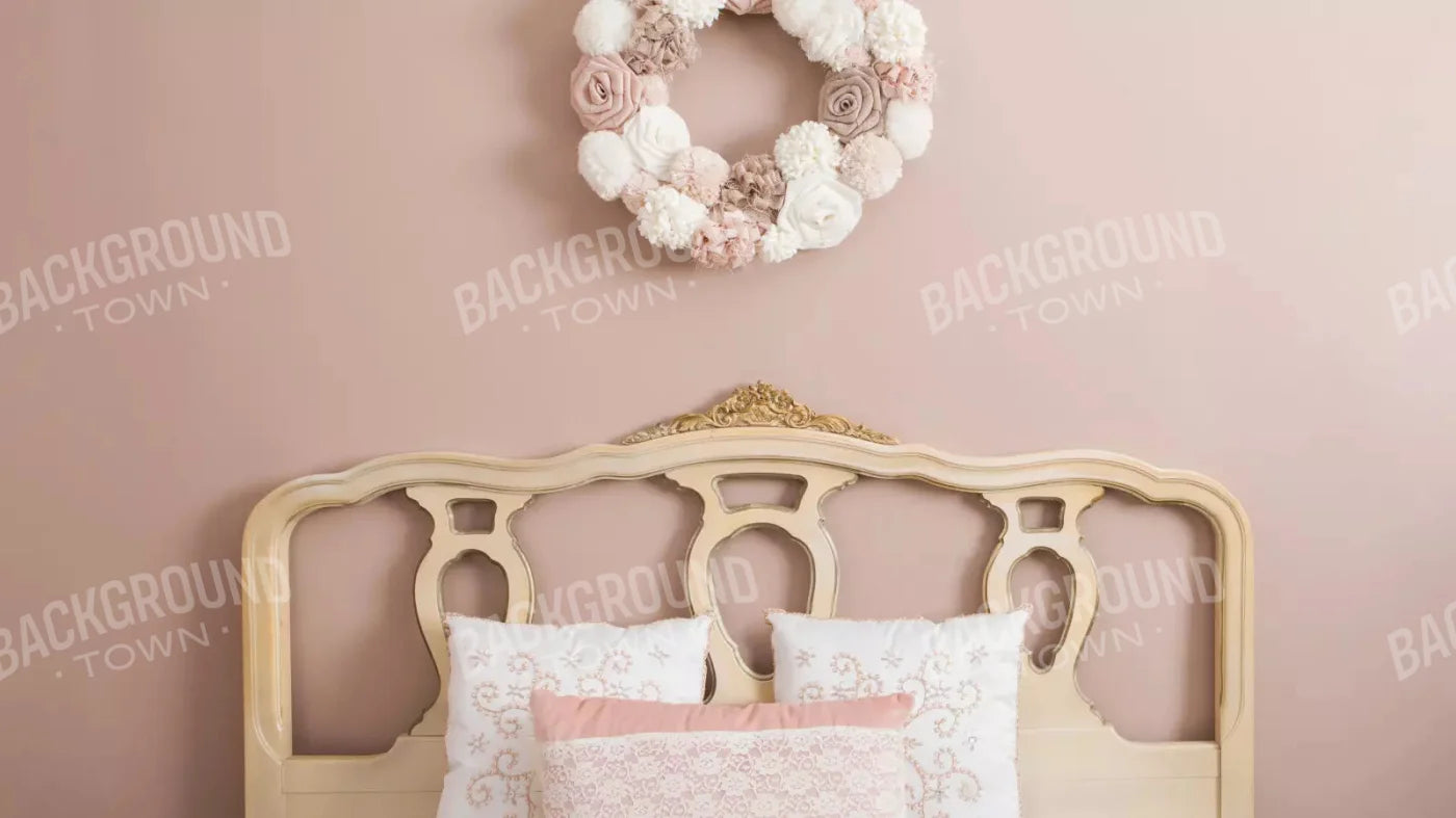 Pink And Gold Bed 14X8 Ultracloth ( 168 X 96 Inch ) Backdrop
