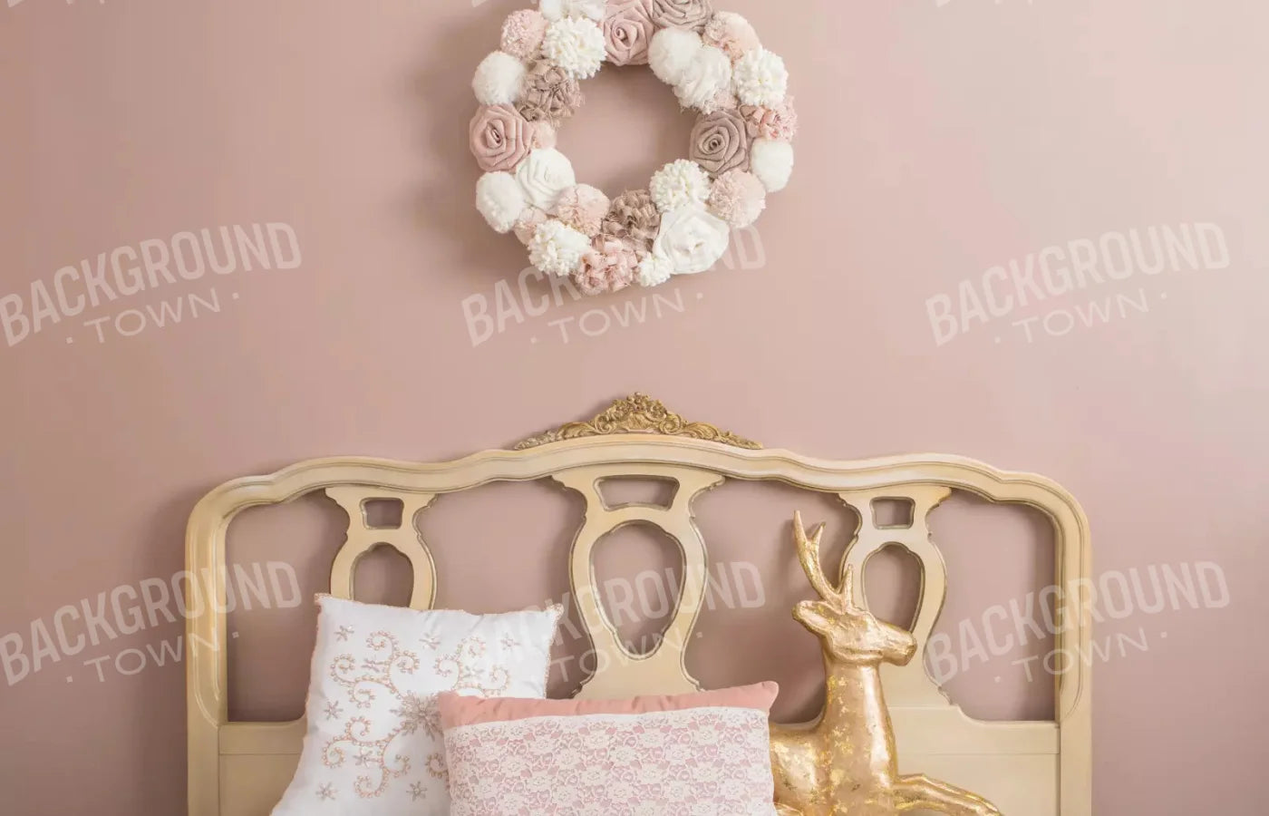 Pink And Gold Deer 12X8 Ultracloth ( 144 X 96 Inch ) Backdrop