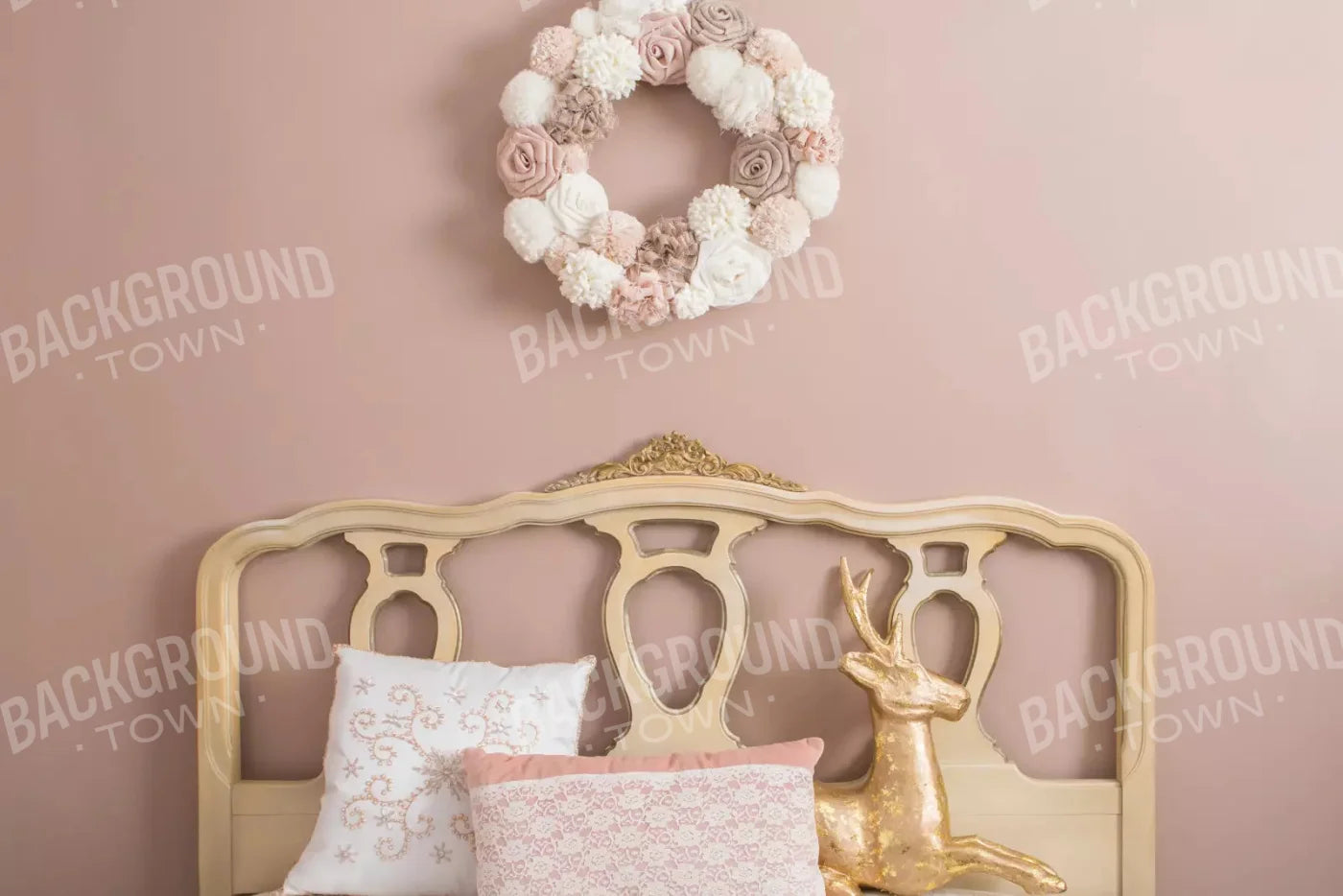Pink And Gold Deer 8X5 Ultracloth ( 96 X 60 Inch ) Backdrop