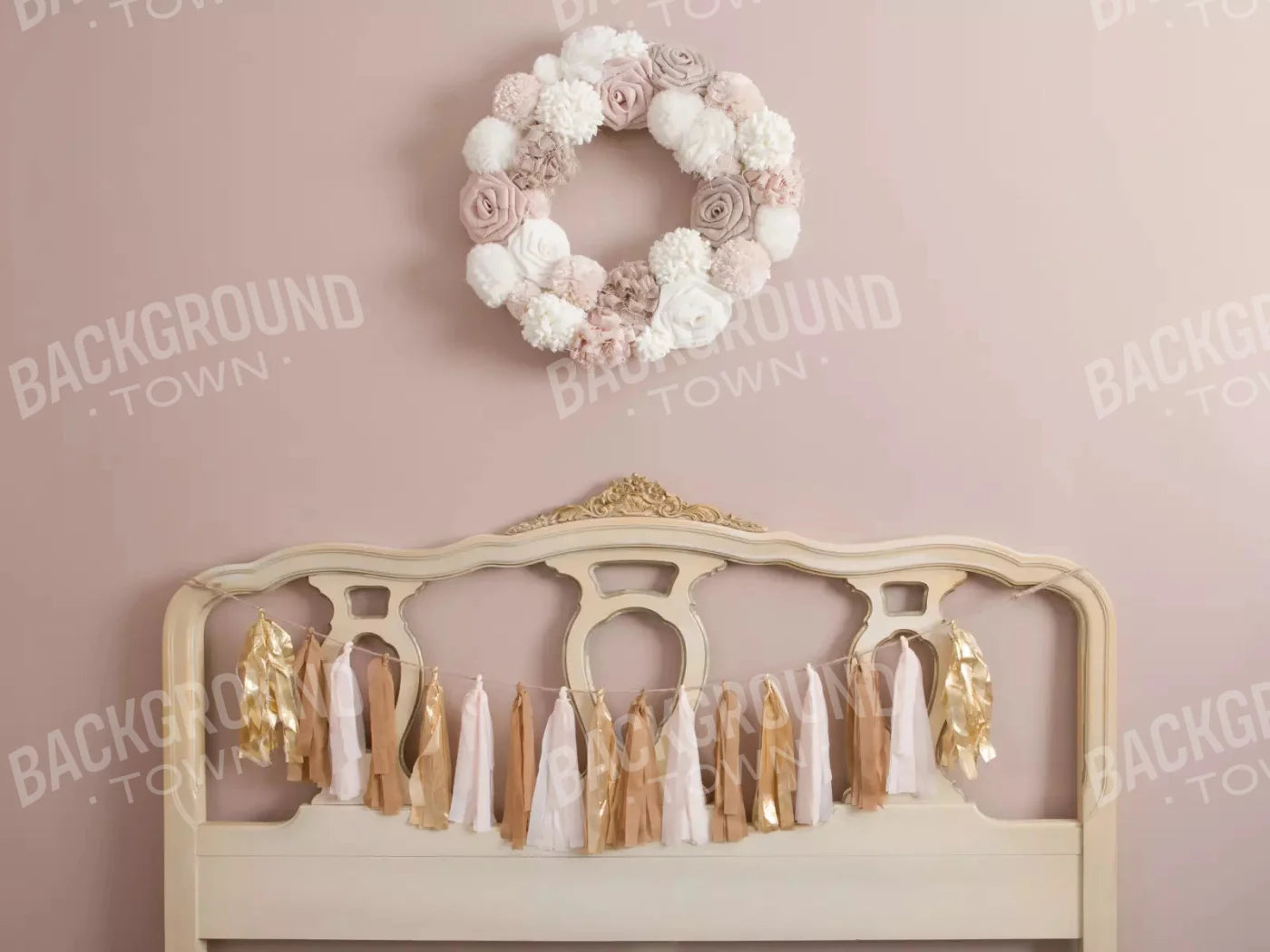 Pink And Gold Sash 10X8 Fleece ( 120 X 96 Inch ) Backdrop