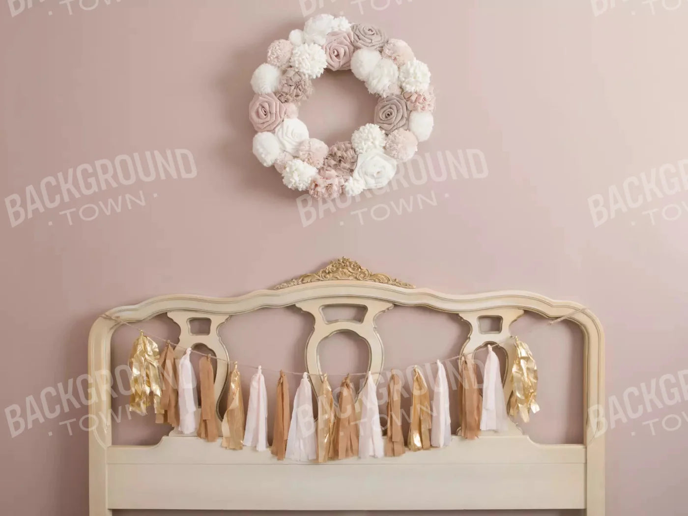 Pink And Gold Sash 7X5 Ultracloth ( 84 X 60 Inch ) Backdrop