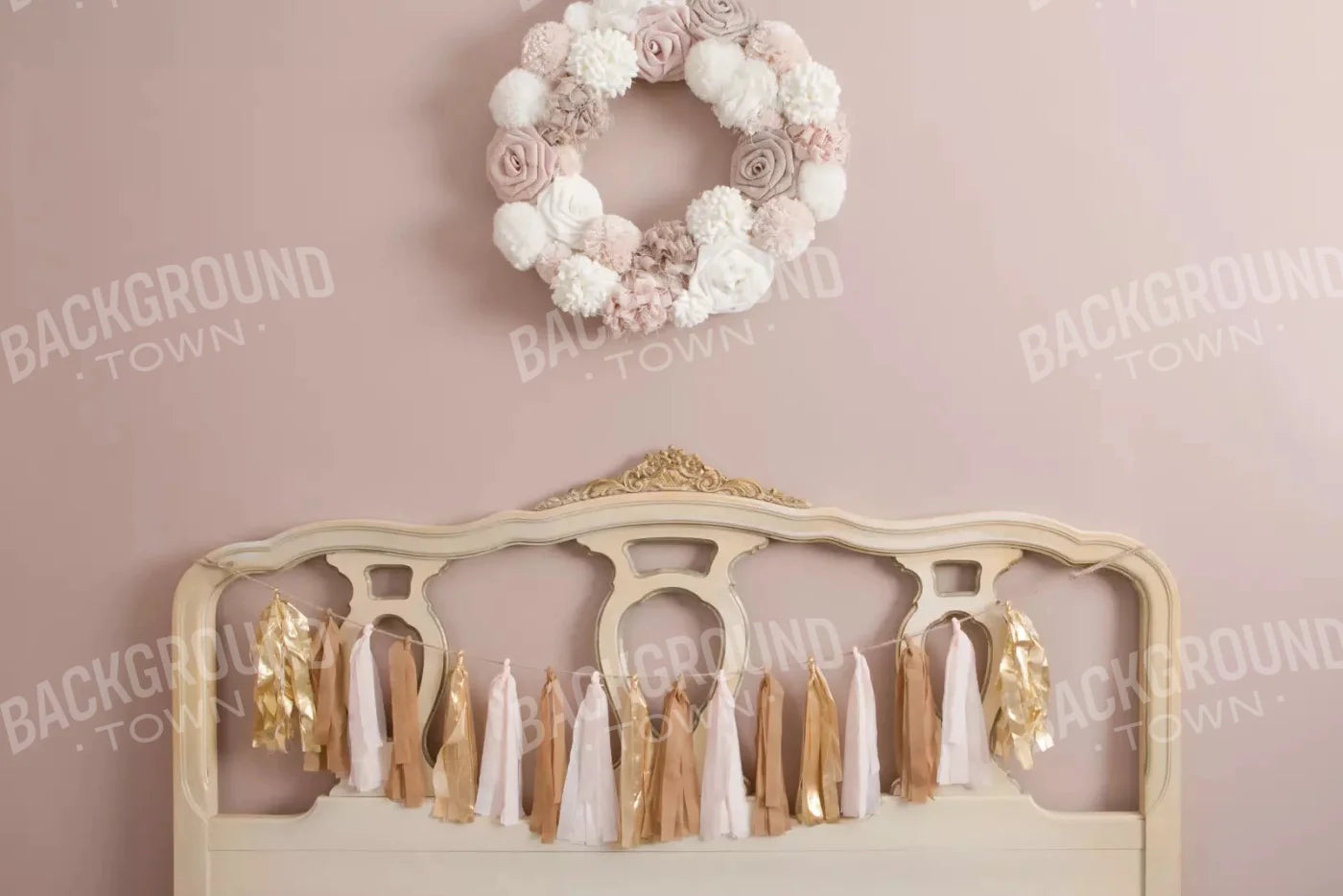 Pink And Gold Sash 8X5 Ultracloth ( 96 X 60 Inch ) Backdrop