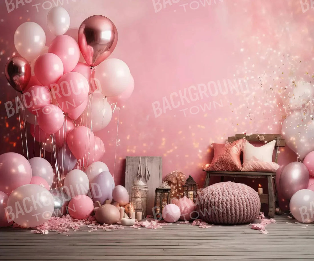 Pink Balloon Party Set Backdrop for Photography