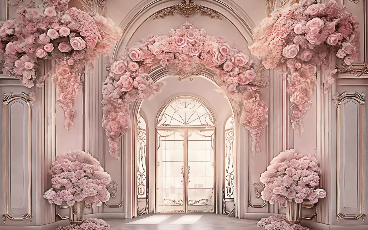 Pink Ballroom 14X9 Ultracloth ( 168 X 108 Inch ) Backdrop