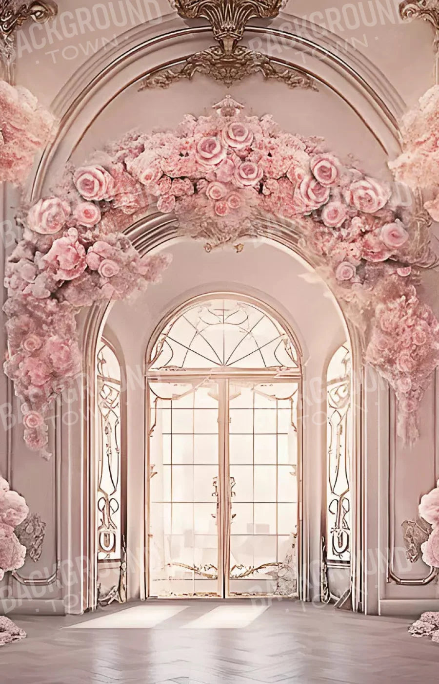 Pink Ballroom 8X12 Ultracloth ( 96 X 144 Inch ) Backdrop