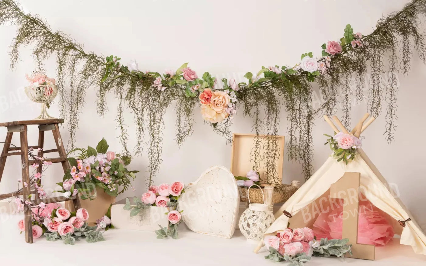 Pink Boho 14X9 Ultracloth ( 168 X 108 Inch ) Backdrop