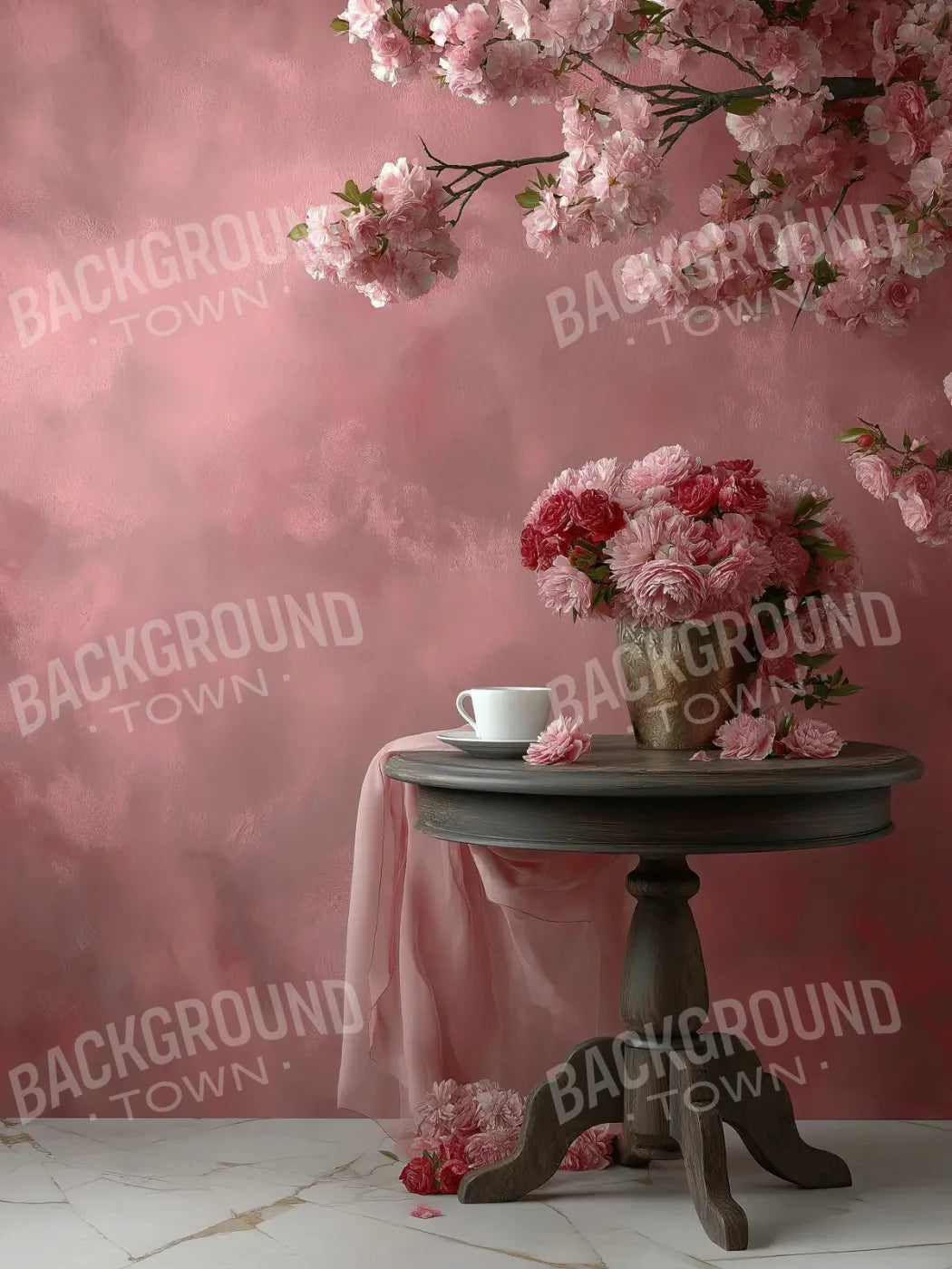 Pink Cafe 5’x6’8 Fleece (60 x 80 inch) Backdrop