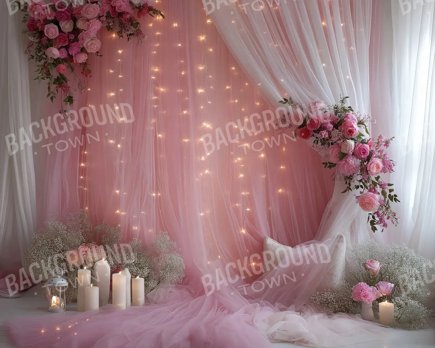 Pink Canopy 10’x8’ Fleece (120 x 96 inch) Backdrop