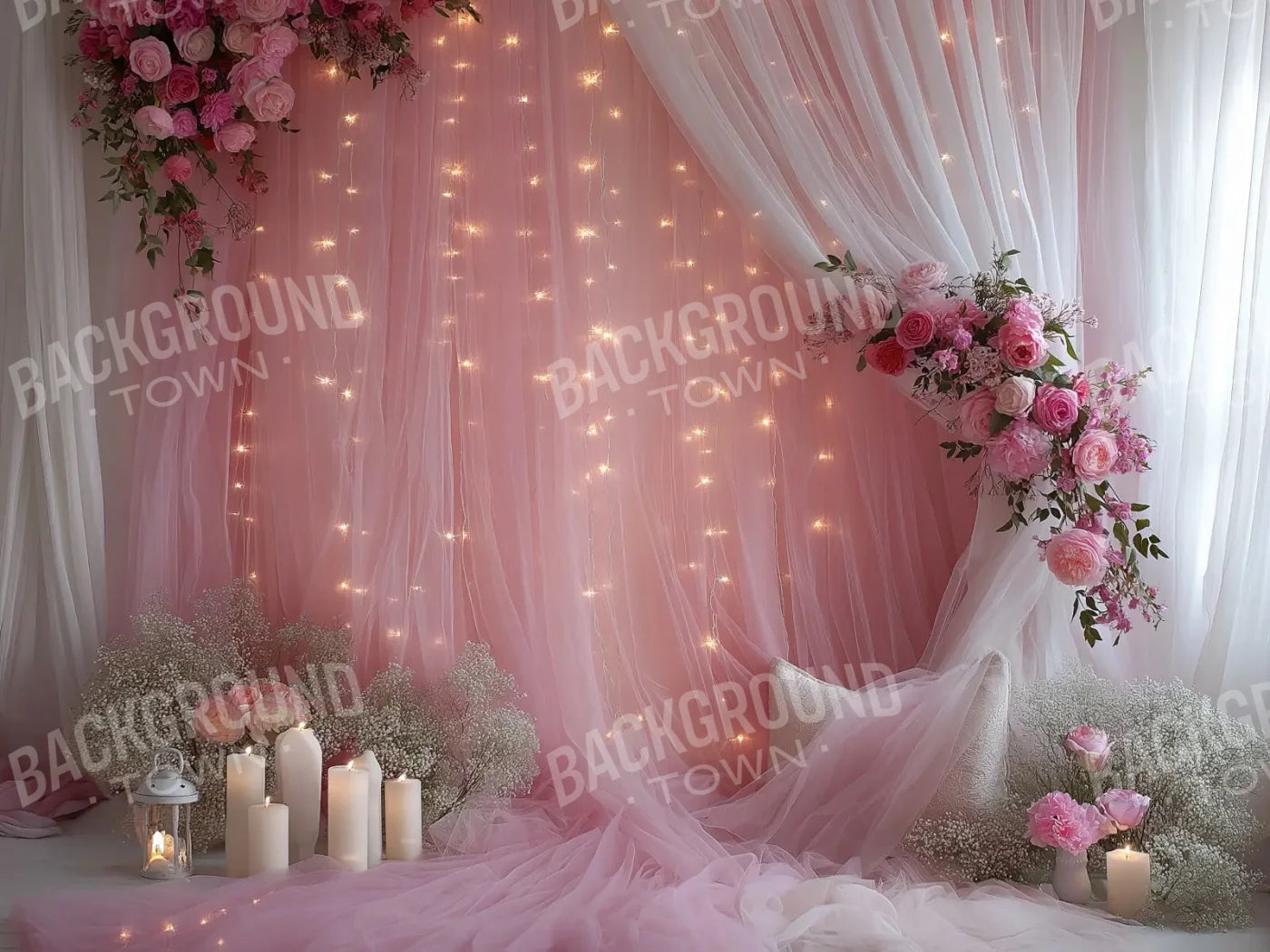 Pink Canopy 6’8x5’ Fleece (80 x 60 inch) Backdrop