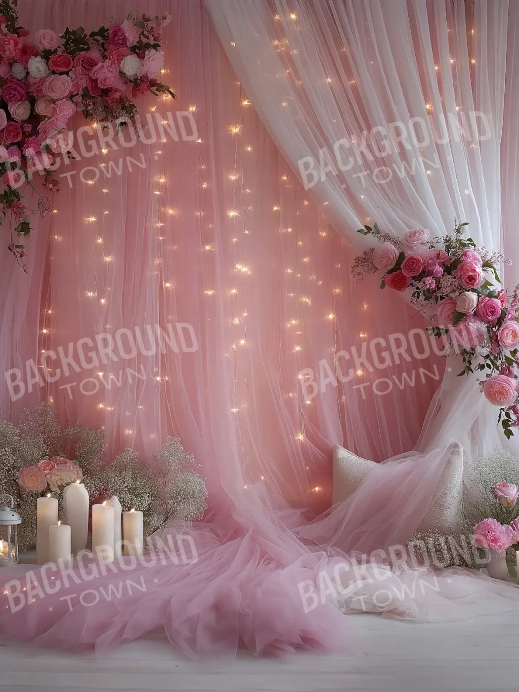 Pink Canopy 6’x8’ Fleece (72 x 96 inch) Backdrop
